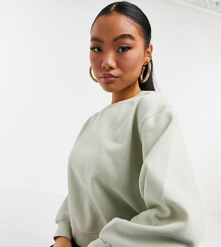 New Look Petite Sweatshirt In Sage Green