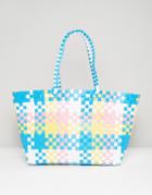 Asos Beach Pastel Weave Shopper Bag - Multi