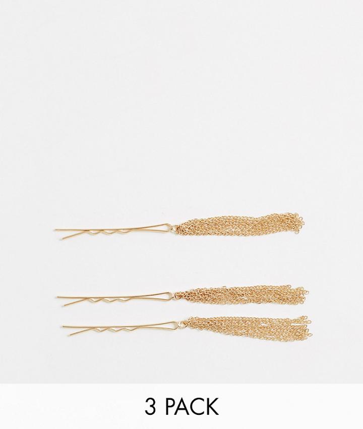 Pieces Tasla 3 Pack Tassle Hair Slides