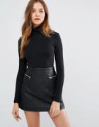 Vero Moda Roll Neck Top - Black