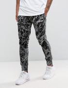 Defend London Skinny Joggers With Reflective Stripe - Black