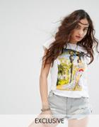 Reclaimed Vintage Inspired Shrunken T-shirt With Print - White