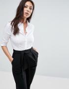 Asos Fuller Bust Shirt In Stretch Cotton - White