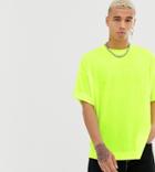 Collusion Oversized T-shirt In Neon Yellow