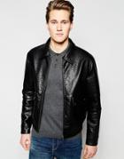 Barney's Textured Faux Leather Harrington Jacket - Black