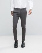 Asos Super Skinny Suit Pants In Charcoal - Multi