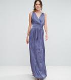 Little Mistress Tall Wrap Front Strappy Maxi Dress