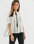 Y.a.s Floral Boho Smock Top - White