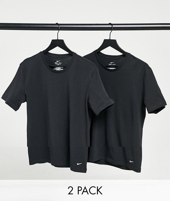 Nike Cotton Stretch 2 Pack T-shirts In Black