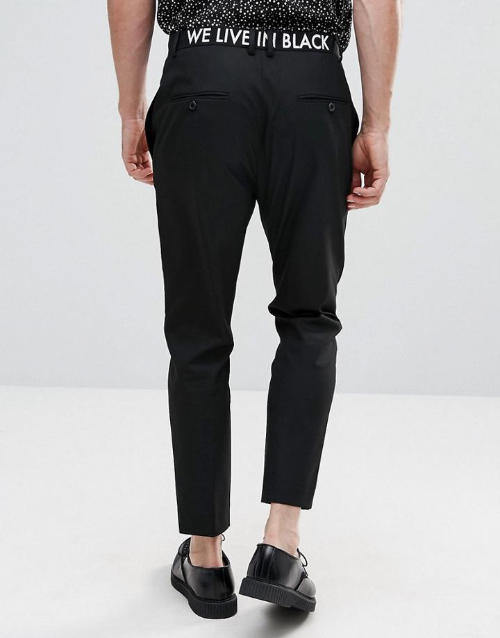 Religion Skinny Pants With Waistband Print - Black