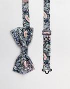Gianni Feraud Liberty Print Strawberry Thief Bow Tie-black
