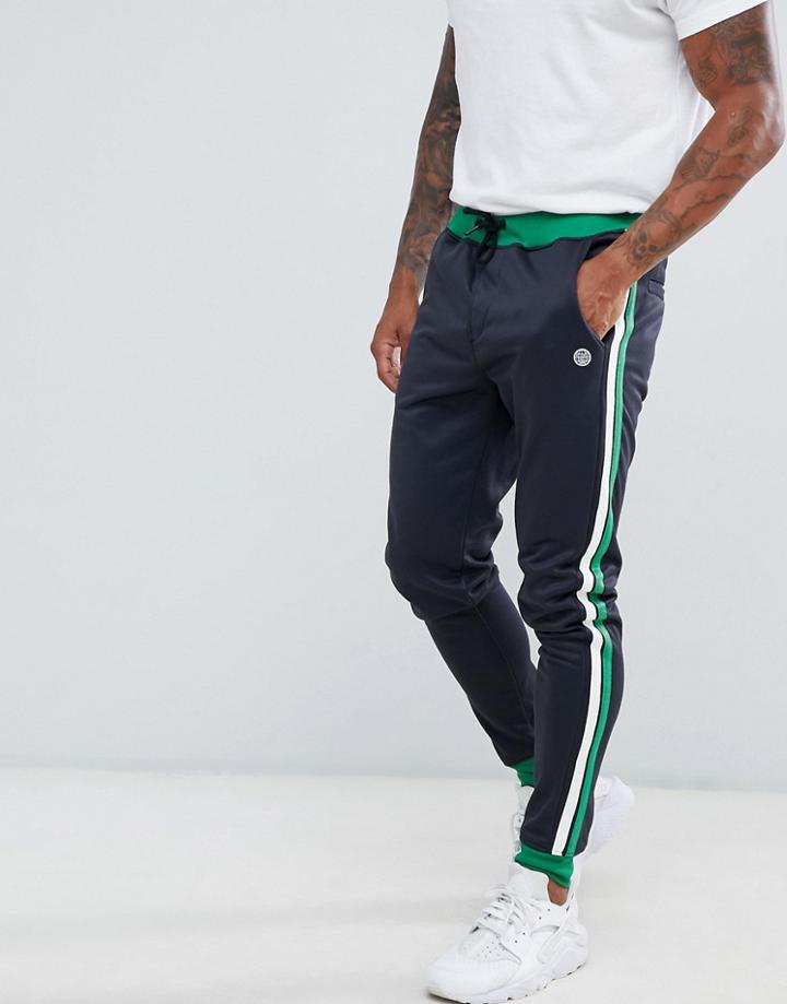 Blend Side Stripe Sweatpants Two-piece - Navy