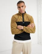 Jack & Jones Core Fleece With Quarter Zip In Tan-brown