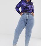 Collusion Plus X005 Straight Leg Jeans In Vintage Wash - Blue