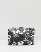 Chi Chi London 3d Floral Embellished Clutch Bag - Black