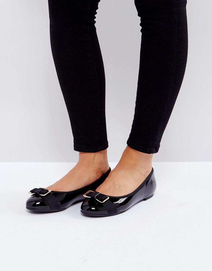 Head Over Heels By Dune Honor Bow Ballet Shoes - Black