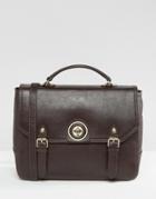 Ri2k Leather Satchel Bag - Brown