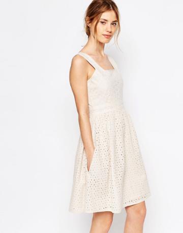 Uttam Boutique Broderie Anglaise Sun Dress - Cream