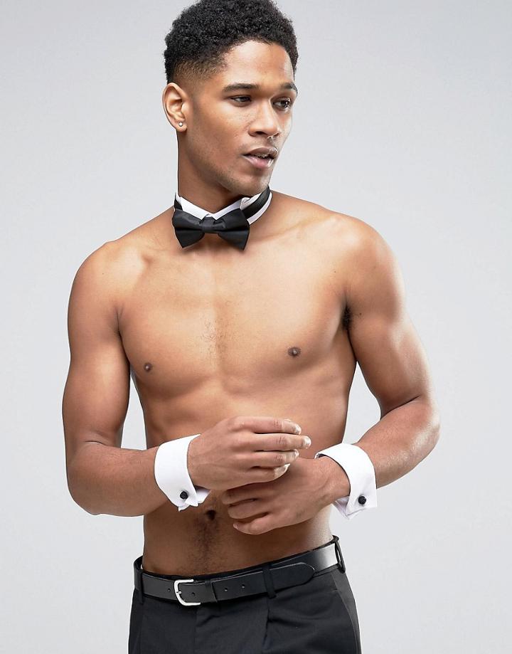 Asos Valentines Cuffs And Collar Set - Black