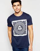 Brave Soul Evil Eye Print T-shirt - Navy
