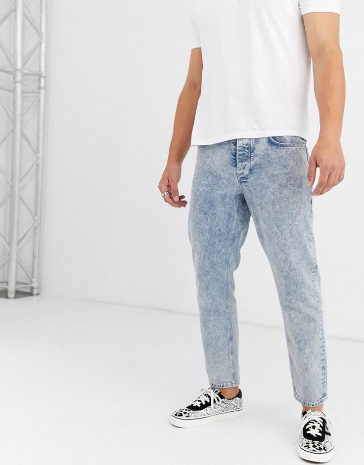 Asos Design Classic Rigid Jeans In Light Acid Wash Blue