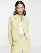 Levi's Shrunken Chore Coat In Green Check-white