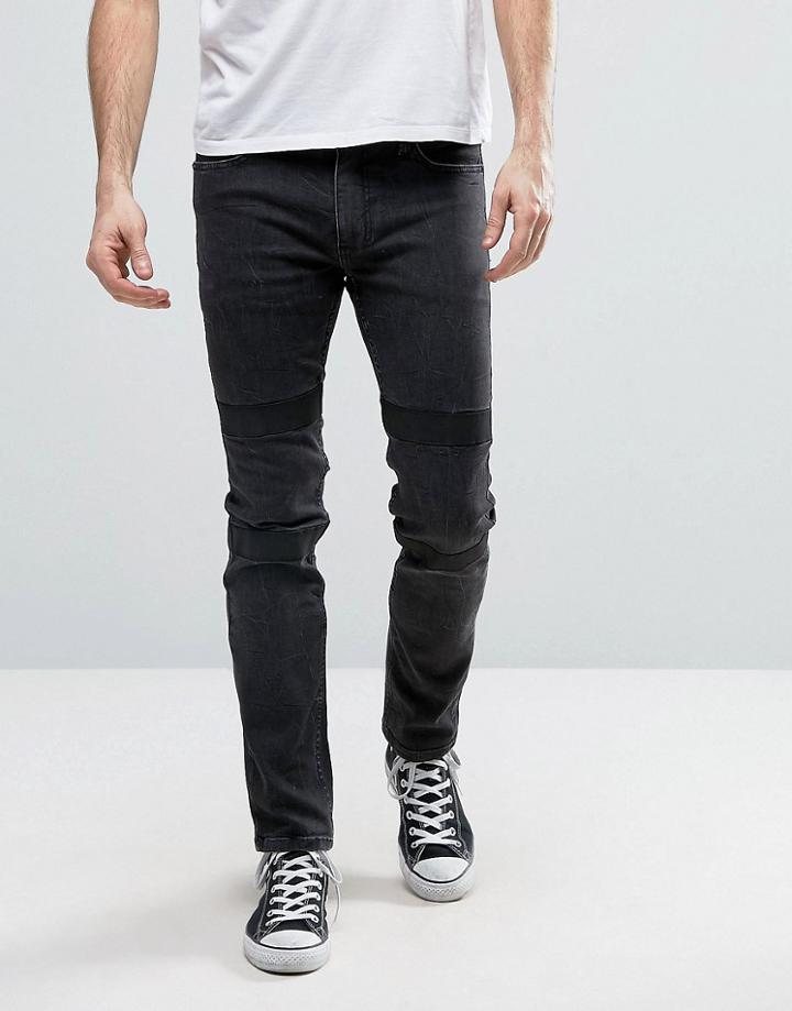 Religion Skinny Jeans With Engineered Knee - Blue