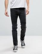 Religion Skinny Jeans With Engineered Knee - Blue