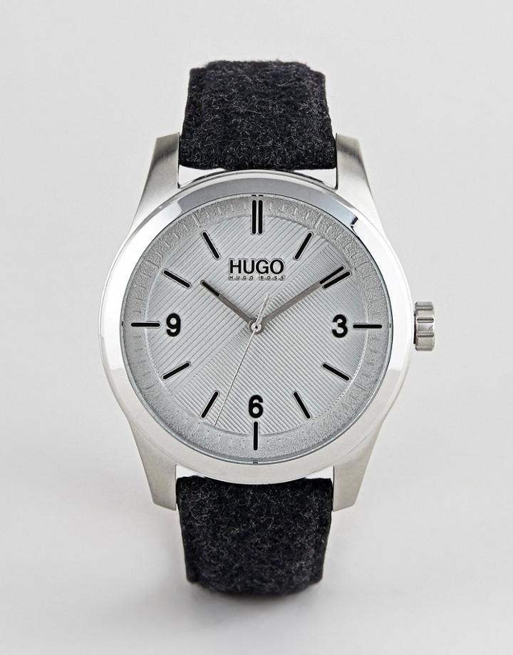 Hugo 1530027 Create Felt Strap Watch In Gray - Gray