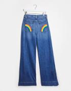Alice & Olivia Jeans High Rise Flared Jeans In Blue