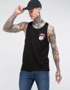 New Love Club Tongue Print Tank - Black