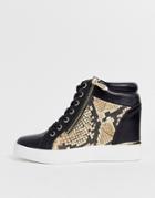 Aldo Ailanna Wedge Sneaker In Natural Snake