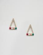Asos Rainbow Triangle Earrings - Gold