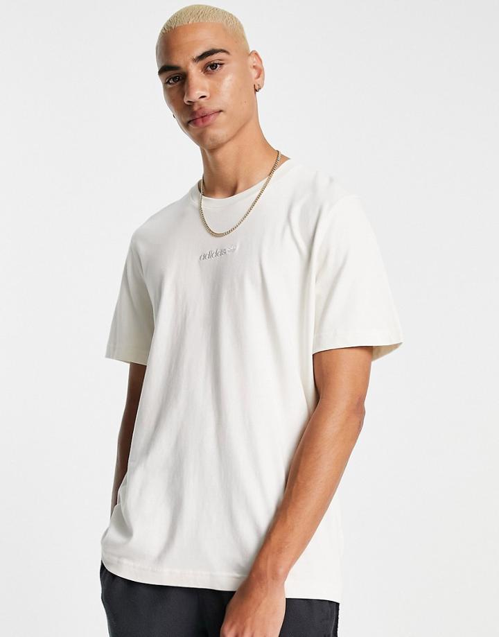 Adidas Originals 'tonal Textures' T-shirt In Chalk White With Back Logo