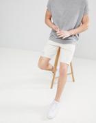 Only & Sons Colored Denim Shorts With Distressing - Stone