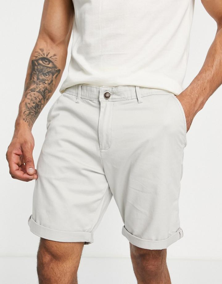 Jack & Jones Intelligence Slim Fit Chino Shorts In Gray