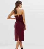 River Island Pencil Dress With Bow Back Detail In Purple - Purple