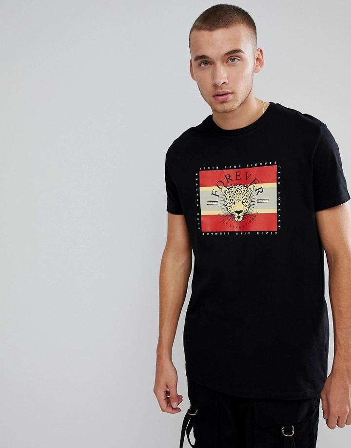 Asos T-shirt With Leopard Print - White