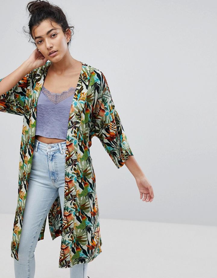 Y.a.s It's A Beach Printed Kimono Jacket - Multi