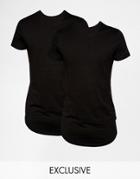 Jack & Jones Exclusive Longline T-shirt Multi Pack - Black