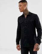 River Island Shirt With Floral Jaquard Print In Black - Black