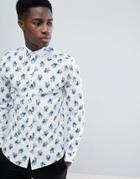 Jack & Jones Premium Slim Fit Smart Shirt With All Over Print - White