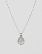 Chained & Able St Christopher Mini Medallion Necklace In Silver