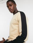 Asos Design Sweatshirt With Raglan Sleeves With Contrast Panels-neutral