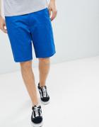 Asos Design Slim Longer Shorts In Royal Blue - Blue