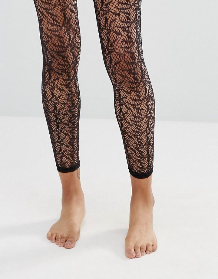 Asos Lace Footless Tights - Black
