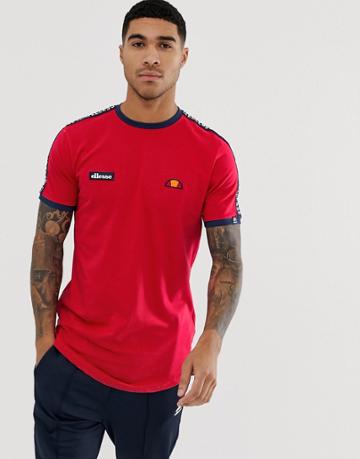 Ellesse Fede T-shirt With Logo Taping In Red - Red