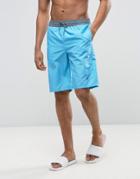 Wetts Board Swim Shorts With Contrast Waist - Blue