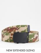 Asos Design Woven Belt In Digital Camo Print-neutral