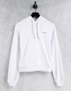 Na-kd Logo Print Hoodie In White